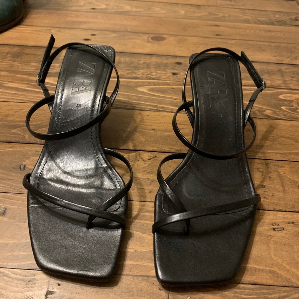 Zara Black Strappy Heels